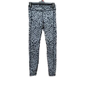 Under Armour Full Length Geometric Print Compression Leggings Black Gray Women S